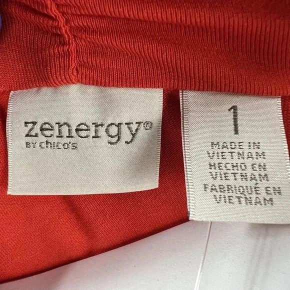 Chico's Zenergy Womens Draped Crossover Blouse Fold Front Top 1XL Audrey Hepburn - Picture 6 of 9